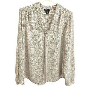 Jones of New York Loose Neck Tie Blouse